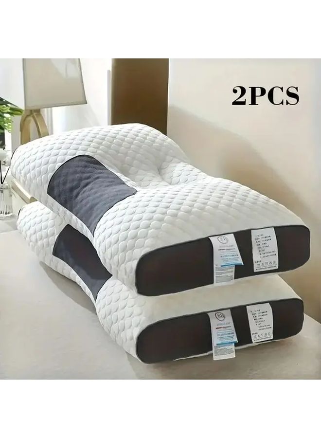 Knitted Cervical Pillow 67x42cm Ergonomic Orthopedic Neck Support Hypoallergenic Washable Cover - Image 1