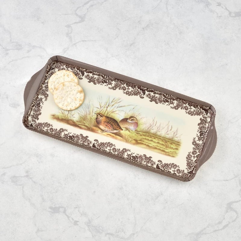 Spode Pimpernel Woodland Sandwich Tray  Rectangular Melamine Serving Tray with NatureInspired Design  Dishwasher Safe Snack Platter for Breakfast Lunch Appetizers or Seasonal Table Decor - Image 4