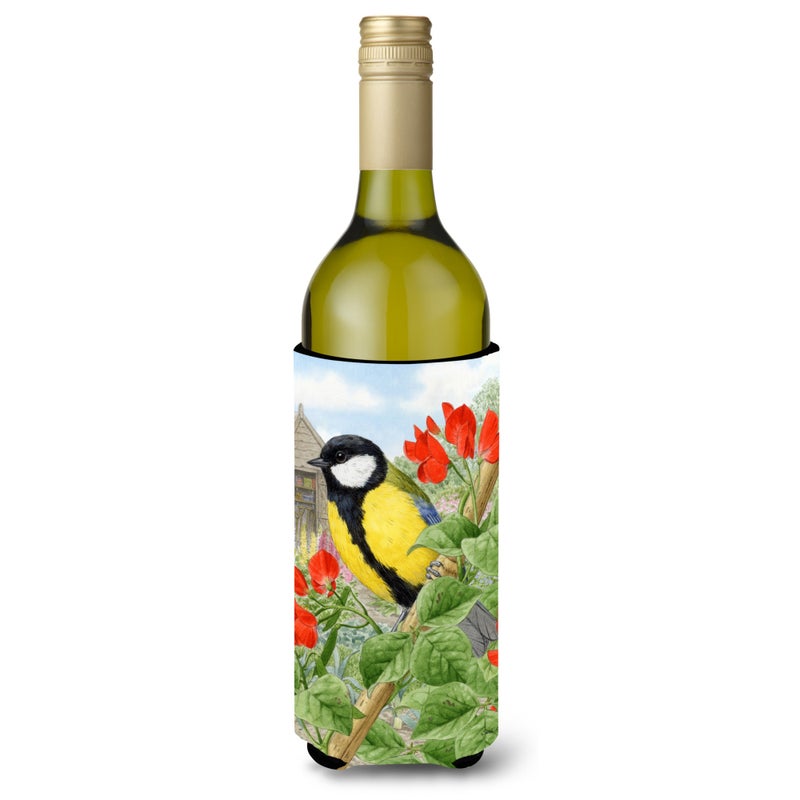 ""Caroline's Treasures ASA2110LITERK Great Tit Wine Bottle Koozie Hugger  750 ml  Multicolor""