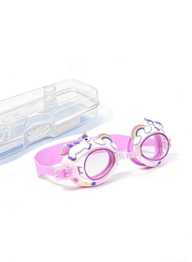 Children's Cartoon Silicone Anime Swimming Glasses Swimming Pool Girls Swimming Training Diving Equipment Glasses Effectively Block UV Ray with Box Packing - Image 2