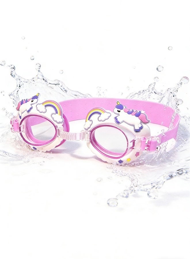 Children's Cartoon Silicone Anime Swimming Glasses Swimming Pool Girls Swimming Training Diving Equipment Glasses Effectively Block UV Ray with Box Packing - Image 1