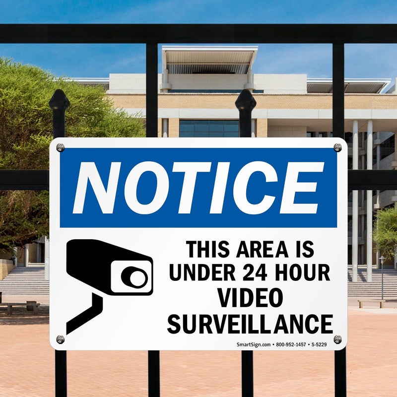 SmartSign - U1-1002-NP_14x10 Notice - This Area Is Under 24 Hour Video Surveillance Sign By | 10" x 14" Plastic - Image 2