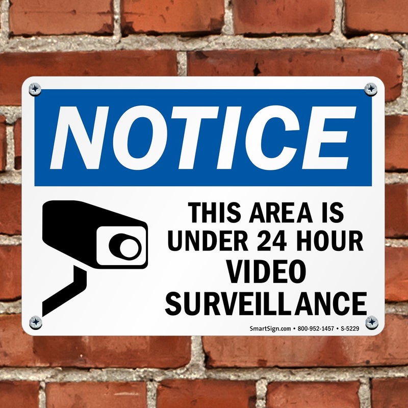 SmartSign - U1-1002-NP_14x10 Notice - This Area Is Under 24 Hour Video Surveillance Sign By | 10" x 14" Plastic - Image 4