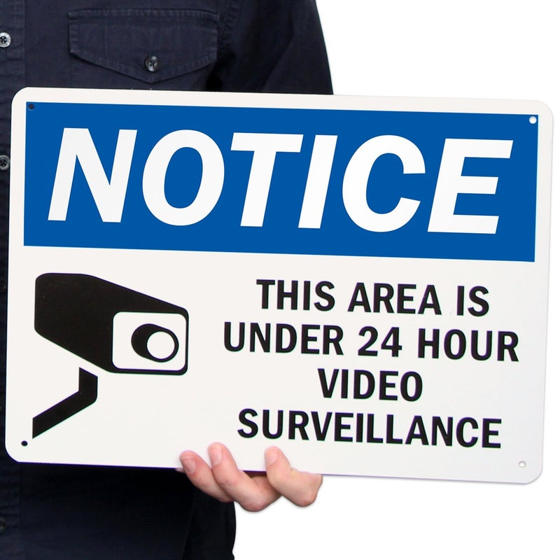 SmartSign - U1-1002-NP_14x10 Notice - This Area Is Under 24 Hour Video Surveillance Sign By | 10" x 14" Plastic - Image 3