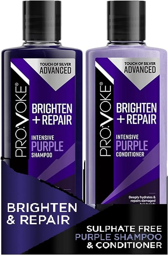 PROVOKE Touch of Silver Advanced Brighten and Repair Shampoo and Conditioner 200 ml Removes Brassy Yellow Tones Instantly Deep Repair Nourish and Restore Duo Pack - Image 1