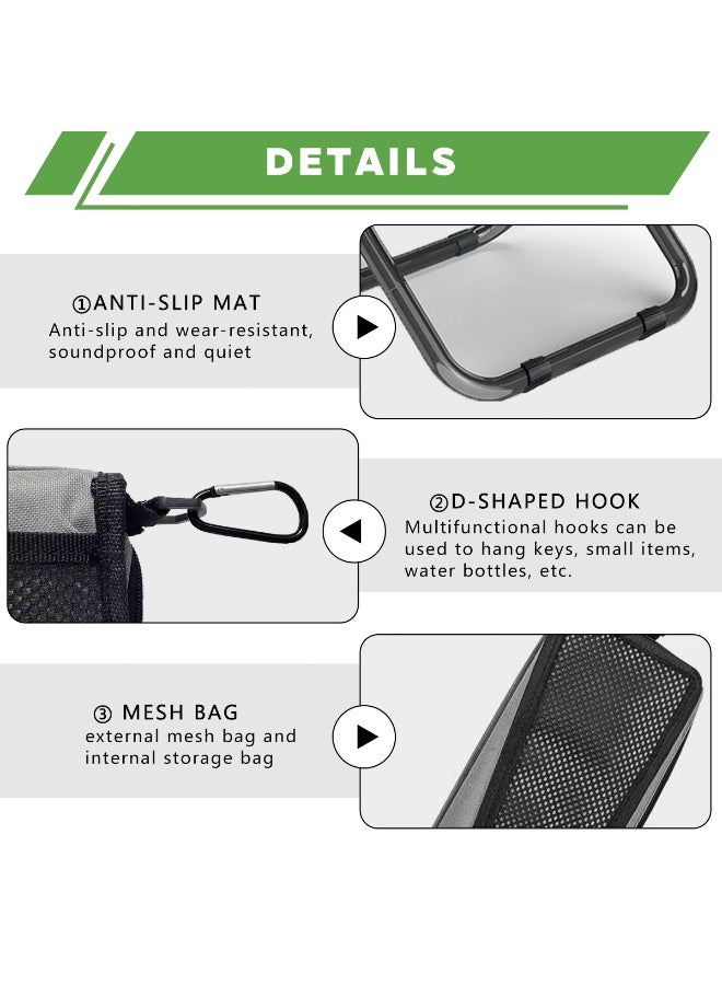 Mejora Portable Pocket Folding Stool,Extra Small Ultralight Foldable Camping Chair with Compact Carry Bag, Capacity for Outdoor Hiking, Fishing,Travel,Queue up,Gardening Furniture (Extra Small Size,Grey) - Image 5