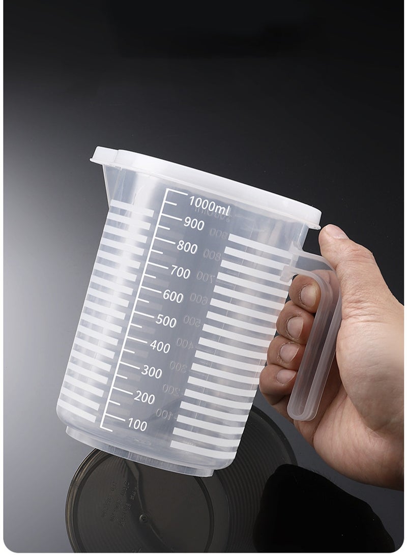 Three In A Pack. Measuring Cup 1000ml PP Plastic Cup Transparent With Handle Suitable For Laboratory And Kitchen - Image 2