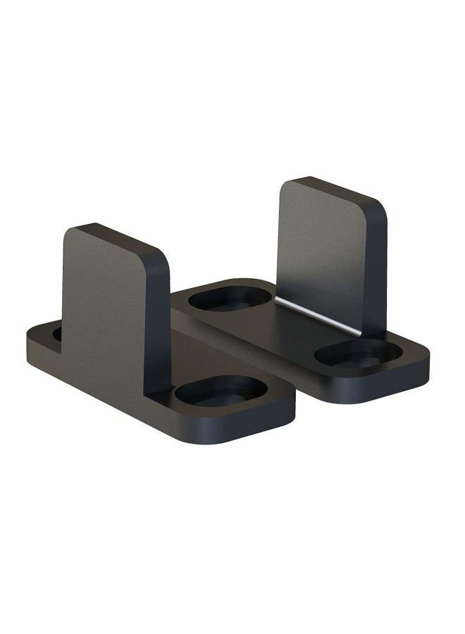 JUBEST Black Aluminum Floor Guide Sliding Barn Door Hardware Bypass Door Guide Set of 2 - Image 2