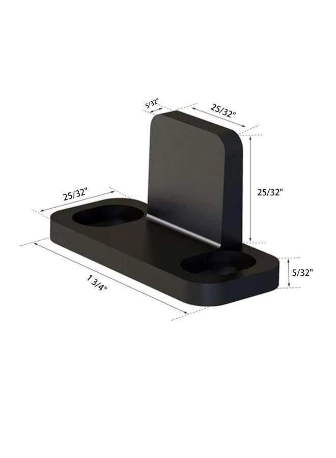JUBEST Black Aluminum Floor Guide Sliding Barn Door Hardware Bypass Door Guide Set of 2 - Image 5