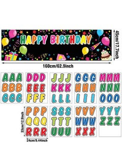 Tatuo Colorful Diy Birthday Banner Set Crafting Happy Birthday Poster Decoration By Alphabet Stickers Party Decorations Kit Bday Party Supplies  - Image 2
