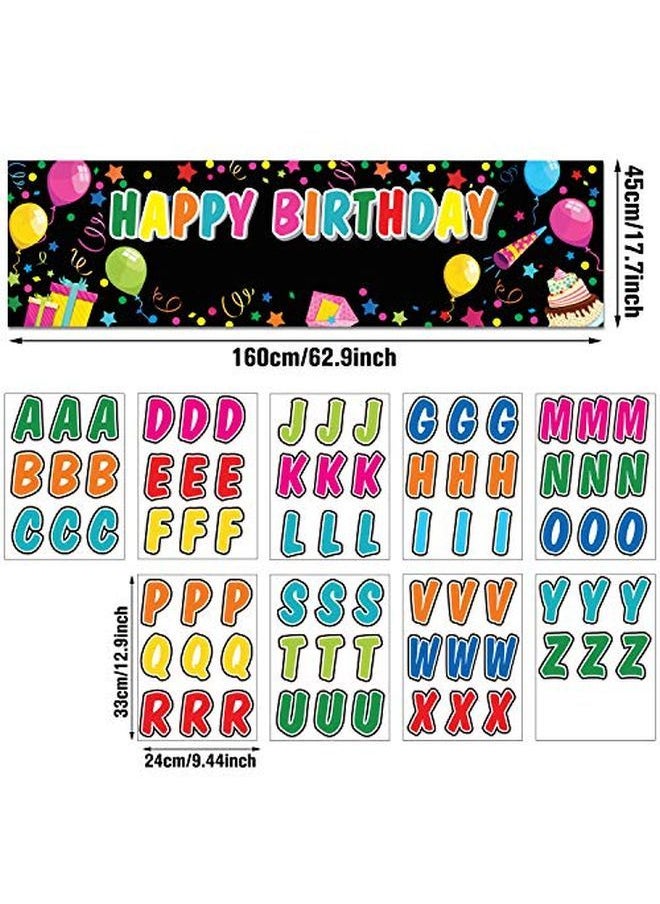 Tatuo Colorful Diy Birthday Banner Set Crafting Happy Birthday Poster Decoration By Alphabet Stickers Party Decorations Kit Bday Party Supplies  - Image 2