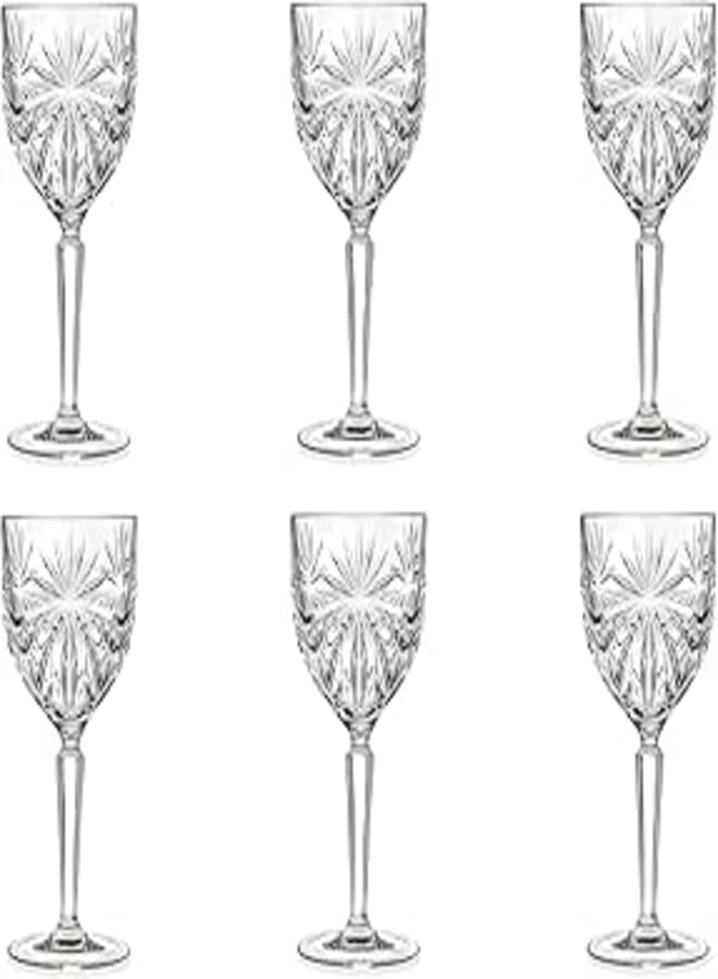 RCR 26325020006 Oasis Luxion Crystal Wine Glasses, White Wine Goblets, 230ml/23cl, Set of 6, Dishwasher Safe, Ideal for New Homeowners & Newlyweds