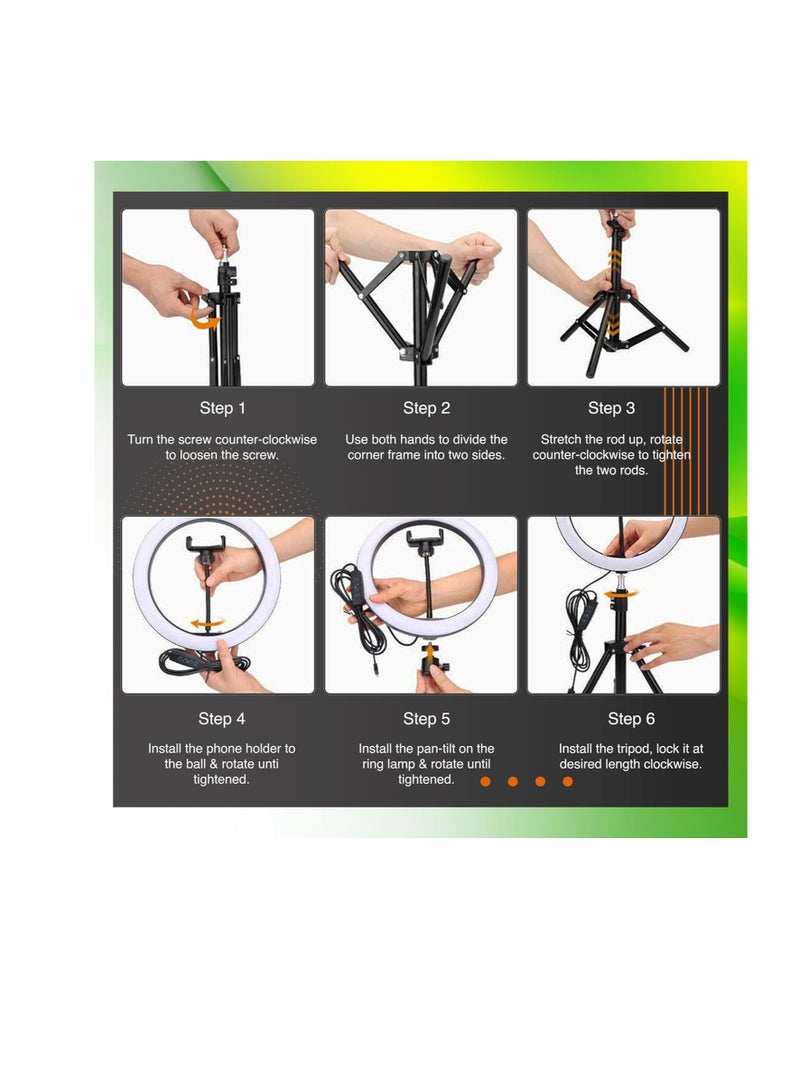"Large 25 cm LED RGB Ring Light by Youstin for Camera & Phone, YouTube, Video Recording, Makeup | 212 cm Tripod Stand, Lightweight & Foldable, Bluetooth Remote Control"  - Image 4