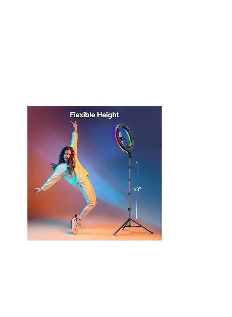 "Large 25 cm LED RGB Ring Light by Youstin for Camera & Phone, YouTube, Video Recording, Makeup | 212 cm Tripod Stand, Lightweight & Foldable, Bluetooth Remote Control"  - Image 5