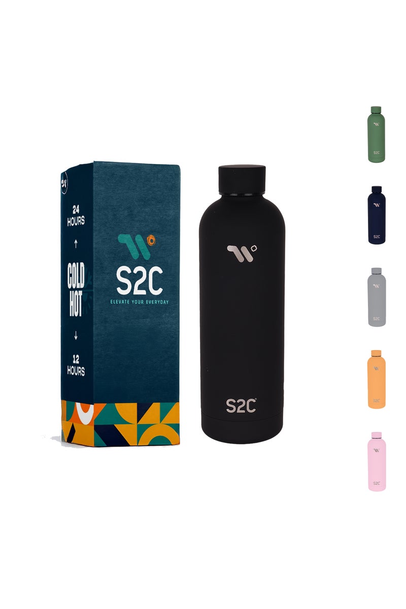 S2C Water Bottle Stainless Steel 750ml - Double Wall insulated Water Bottles for Hot Water Gym Bottle Stainless Steel Water Bottle for Kids School Flask Bottle Hot water bottle - Image 1