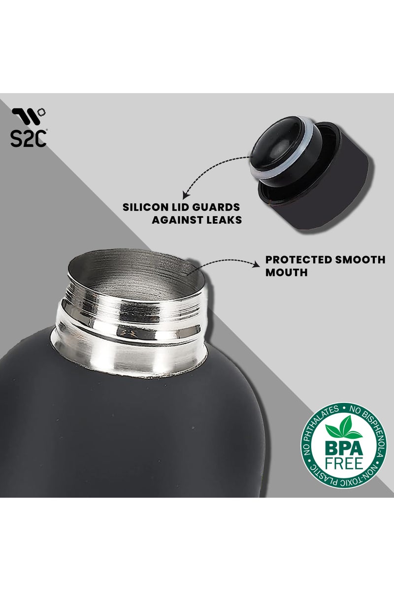 S2C Water Bottle Stainless Steel 750ml - Double Wall insulated Water Bottles for Hot Water Gym Bottle Stainless Steel Water Bottle for Kids School Flask Bottle Hot water bottle - Image 3