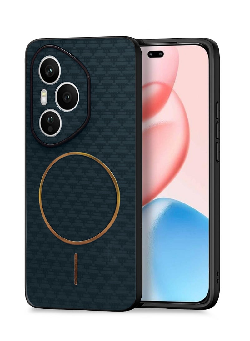 Wtech Honor 400 Pro 5G 2025 Magsafe Hard Back Carbon Fabric Texture Case Cover - Sea Green - Image 1