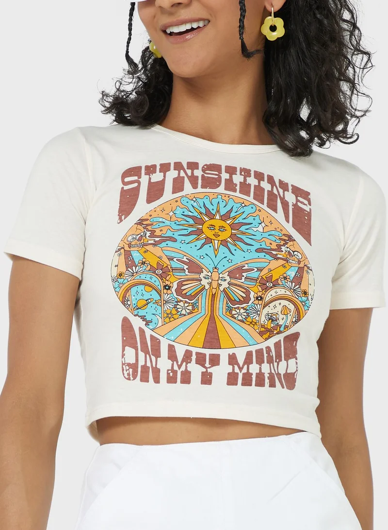 Ginger Cropped Graphic Tshirt