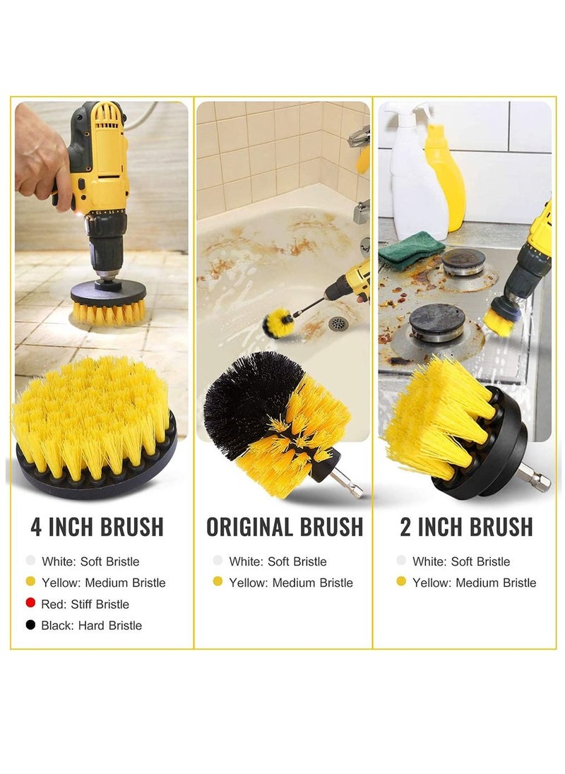 Arabest 45 PCS Drill Brush Attachment Set, All Purpose Power Clean Scrubber Brush, Scrub Pads, Scouring Pads and Sponge for Bathroom, Kitchen, Grout, Tub, Tile, Corners (Without Drill)  - Image 4
