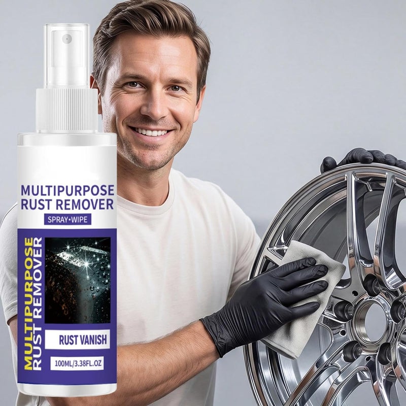 Rust Remover for Metal - 100ml Metal Oxide Marks Cleaning,Cookware Rust Stain Remover,for Household Apartment Kitchen Bathroom Faucet Cookware Pots Pans Car Wheel Hub Brake Disc - Image 3
