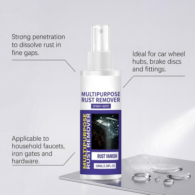 Rust Remover for Metal - 100ml Metal Oxide Marks Cleaning,Cookware Rust Stain Remover,for Household Apartment Kitchen Bathroom Faucet Cookware Pots Pans Car Wheel Hub Brake Disc - Image 4