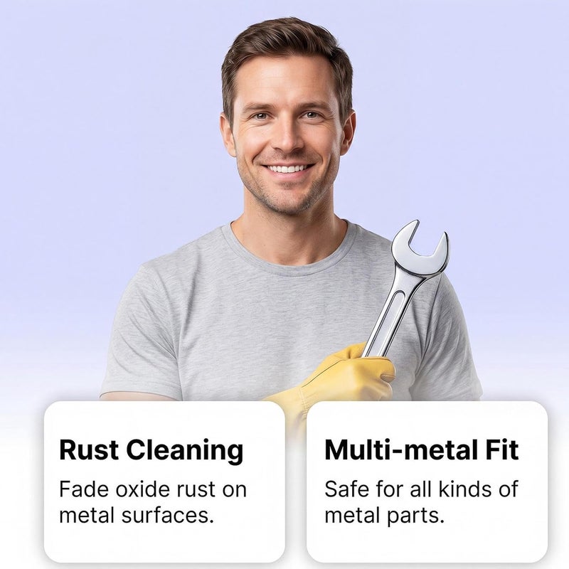 Rust Remover for Metal - 100ml Metal Oxide Marks Cleaning,Cookware Rust Stain Remover,for Household Apartment Kitchen Bathroom Faucet Cookware Pots Pans Car Wheel Hub Brake Disc - Image 5