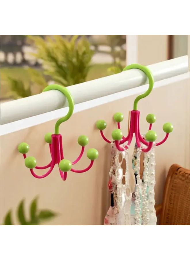 6 قطع خطافات دوارة خضراء متينة، منظف خزانة دوار 360 درجة للمناشف والحقائب - Image 4