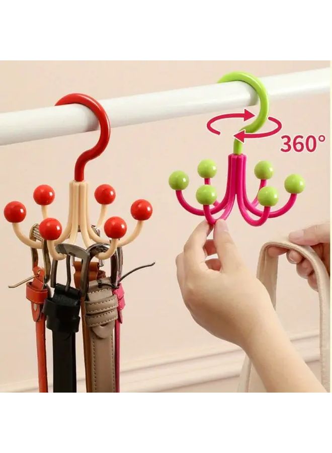 6 قطع خطافات دوارة خضراء متينة، منظف خزانة دوار 360 درجة للمناشف والحقائب - Image 2