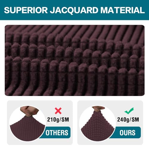 Turquoize Stretch Armrest Covers for Chairs and Sofas Couch Arm Covers for Sofa Spandex Jacquard Armrest Cover Anti-Slip Furniture Protector Washable Armchair Slipcovers for Recliner Set of 2, Brown - Image 3