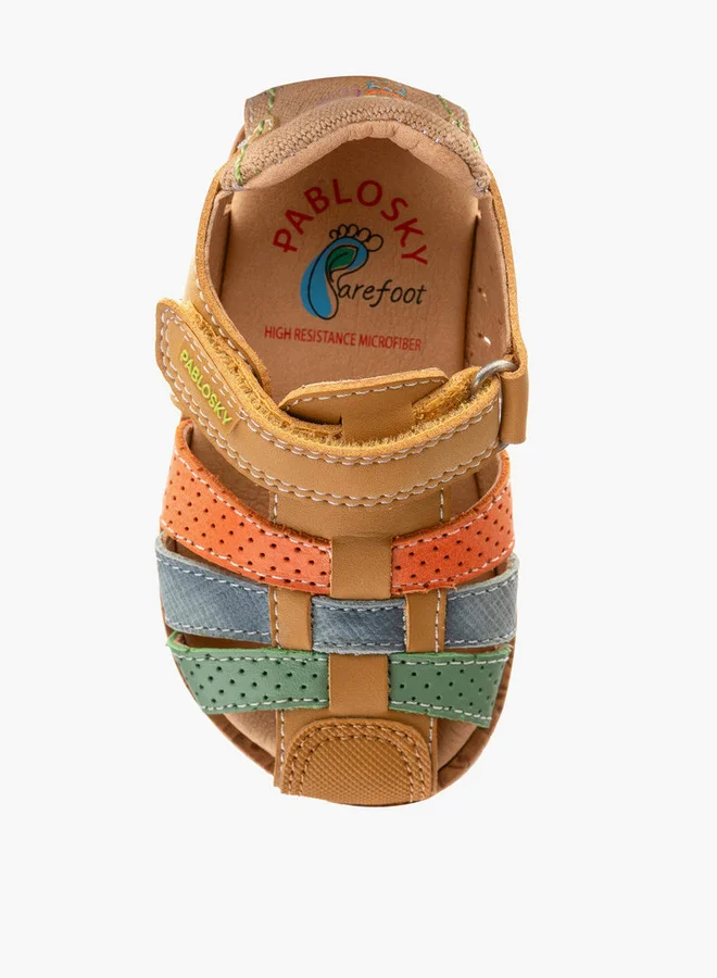 Pablosky Boys' Panelled Strap Sandals with Hook and Loop Closure