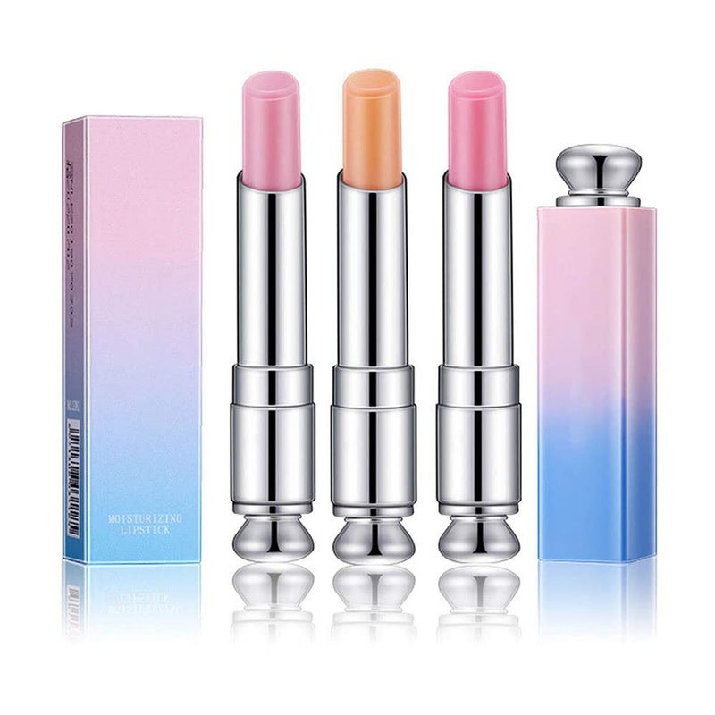 BINGBRUSH 3 Pcs Color Changing Change Lip Balm,Korean Magic Lipstick Color Change Changing Lip Tint Tinted Stain Gloss Balm Long Lasting Waterproof Moisturizer Lipstick Set for Women - Image 3