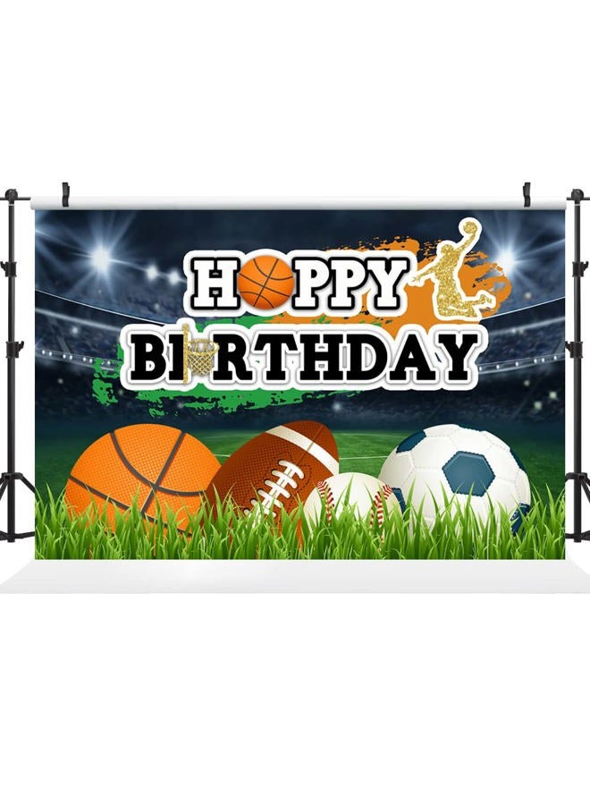 Ticuenicoa 5×3ft Boys Sports Birthday Backdrop - Football Basketball Baseball Theme Party Decorations with Photo Banner, Wall Decor & Props - Image 4
