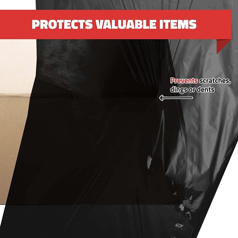 مارك [1 لفة] غلاف بلاستيكي ممتد أسود - غلاف بلاستيكي شديد التحمل 500 مم لتغليف المنصات والتعبئة والنقل والتعبئة - غلاف بلاستيكي - Image 4