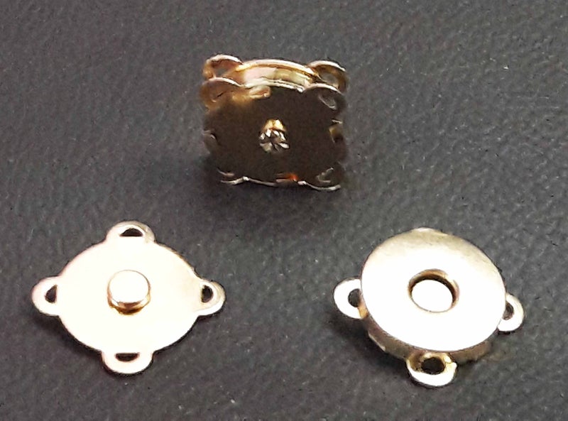 Tia Magnet Button, Clasps, Snaps, Fasteners for Purse, Bags, Clothes and DIY Works- (4, Golden (SEW)-20mm) - Image 2