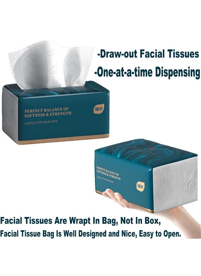 Aturmon - Small Soft Facial Tissue Bag Cover Not In Box Disposable Facial Napkin Material Native Wood Pulp Fiber Not Cotton White Facial Paper Tissue 4Ply 4 Packs 480 Sheets Per Pack - Image 1