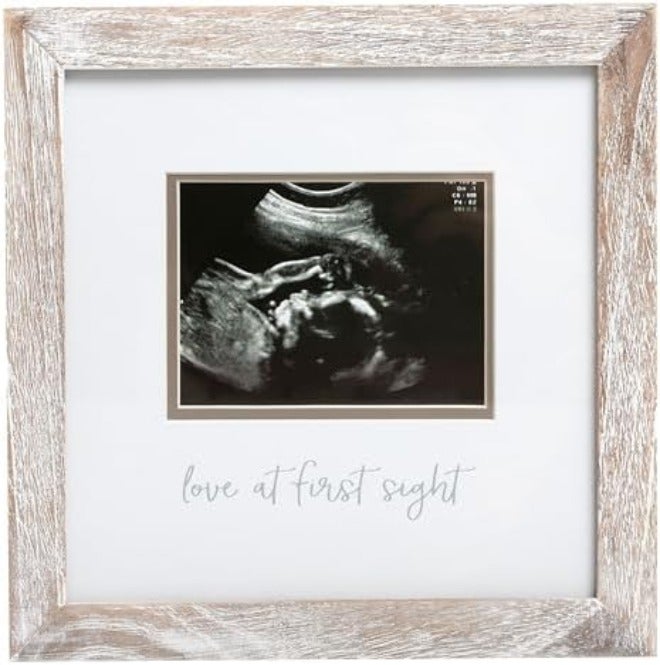 Pearhead Love at First Sight Sonogram Picture Frame, Pregnancy Ultrasound Keepsake Photo Frame, Gender-Neutral Baby Nursery Décor, 4x3 Photo,  White - Image 3