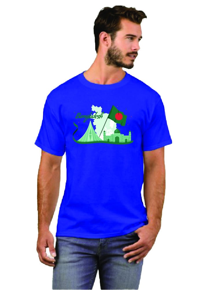 Bangladesh Independence Day Adult Mens T-Shirt - Round Neck Short Sleeve Cotton T-Shirt - Soft and Stylish Bangladesh Independence Day T-Shirt for Men - Image 1
