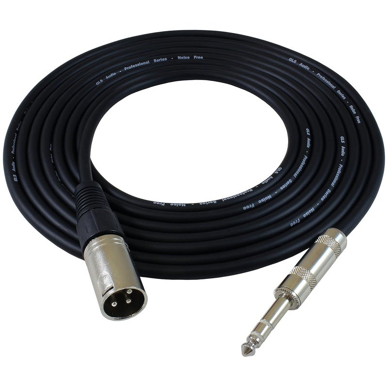 جي أل أس أوديو كابل توصيل GLS Audio بطول 25 قدم - ذكر XLR إلى 1/4 بوصة TRS أسود - كابل ثعبان متوازن بطول 25 قدم (ملاحظة: هذا ليس كابل ميكروفون!) - Image 1