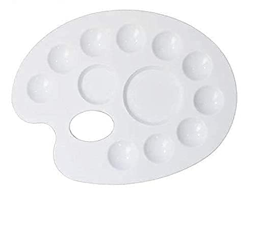 Eclet Large Elliptical Shape Colour Pallete, Paint Mixing, Painting Plate, Watercolor Pallet, Tray for Acrylic Paints, Palate for Colouring with 12 Compartments for Artists, Students, Kids(Pack of 2) - Image 5