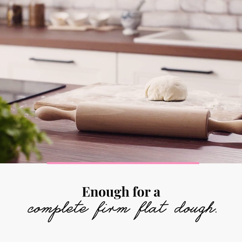 Tuuli Kitchen Professional Rolling Pin Beech Wood 44 x 5.5 cm - Image 4