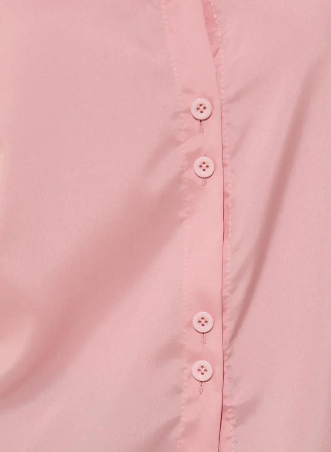 Take Two Take Two Women Pink Solid Long Sleeve Oversized Shirt