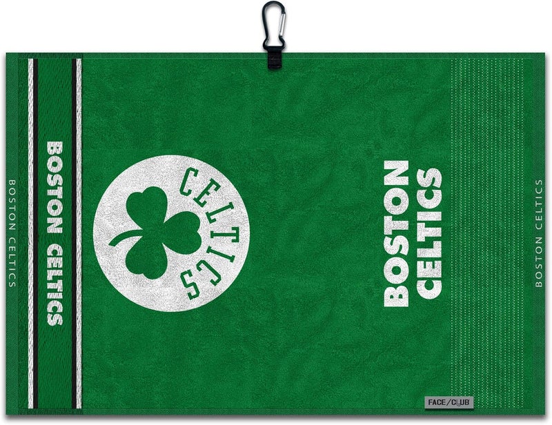 Team Effort Boston Celtics Boston Celtics Face/Club Jacquard Golf Towel 16" x 24" - Image 1