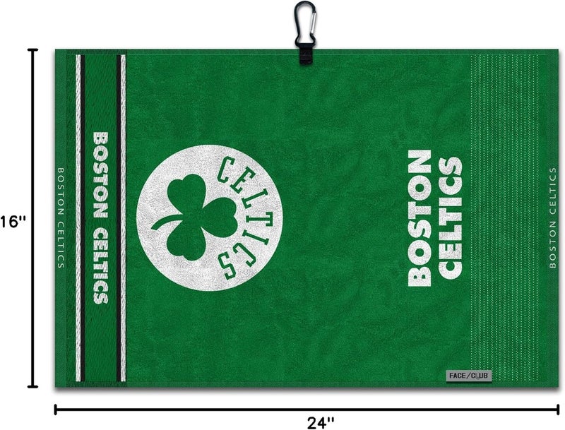 Team Effort Boston Celtics Boston Celtics Face/Club Jacquard Golf Towel 16" x 24" - Image 2