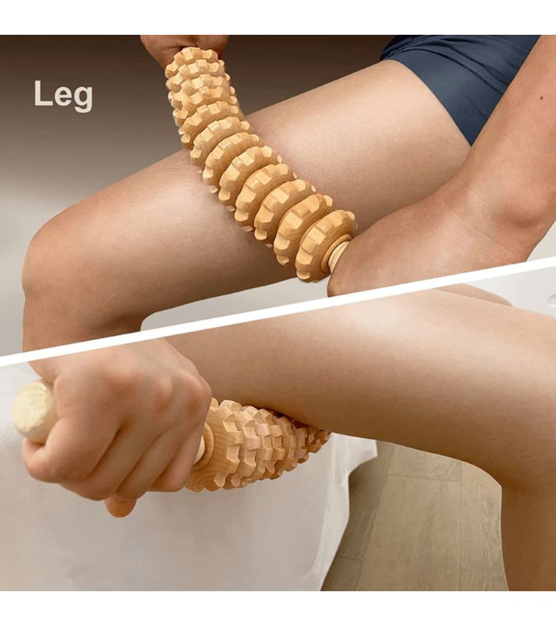 1pc Curved Handheld Massager Roller Stick With 5 Curved Massagers 12 Roller Trigger Points Ginger Colored Body Manual Massager For Fascia And Muscles - Image 5