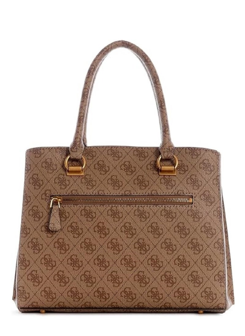 GUESS - GUESS Womens Alexie Satchel Bag Satchel Bag Brown - Image 1