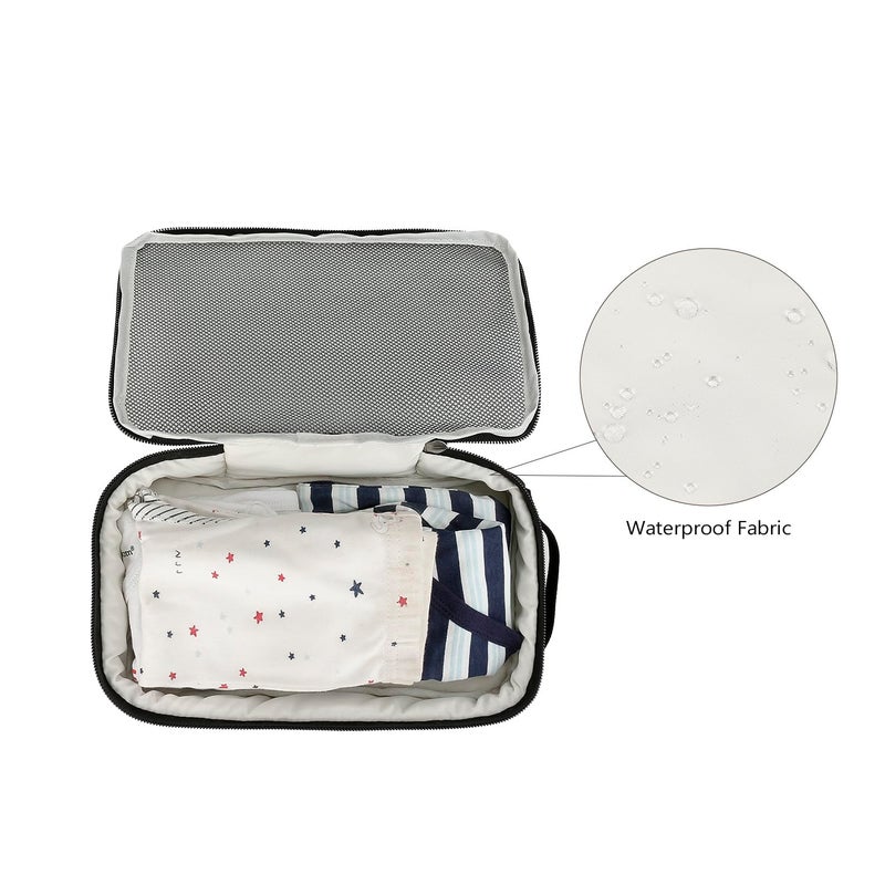 MOMIGO Baby Diaper Bag Organizer Pouches - 2 Pack Waterproof Pod Hanging Diaper Bag Mesh Bag Reusable, Washable or Baby Cloth Diapers (Black) - Image 4