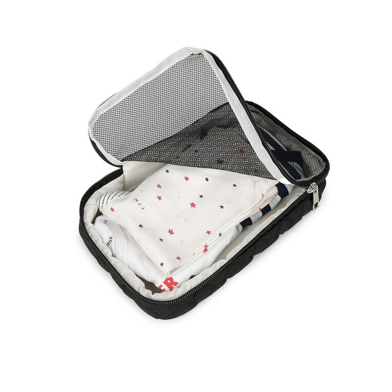 MOMIGO Baby Diaper Bag Organizer Pouches - 2 Pack Waterproof Pod Hanging Diaper Bag Mesh Bag Reusable, Washable or Baby Cloth Diapers (Black) - Image 2