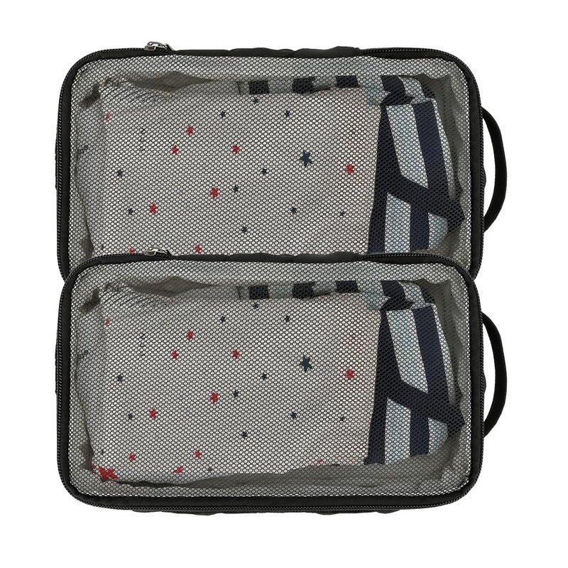 MOMIGO Baby Diaper Bag Organizer Pouches - 2 Pack Waterproof Pod Hanging Diaper Bag Mesh Bag Reusable, Washable or Baby Cloth Diapers (Black) - Image 1