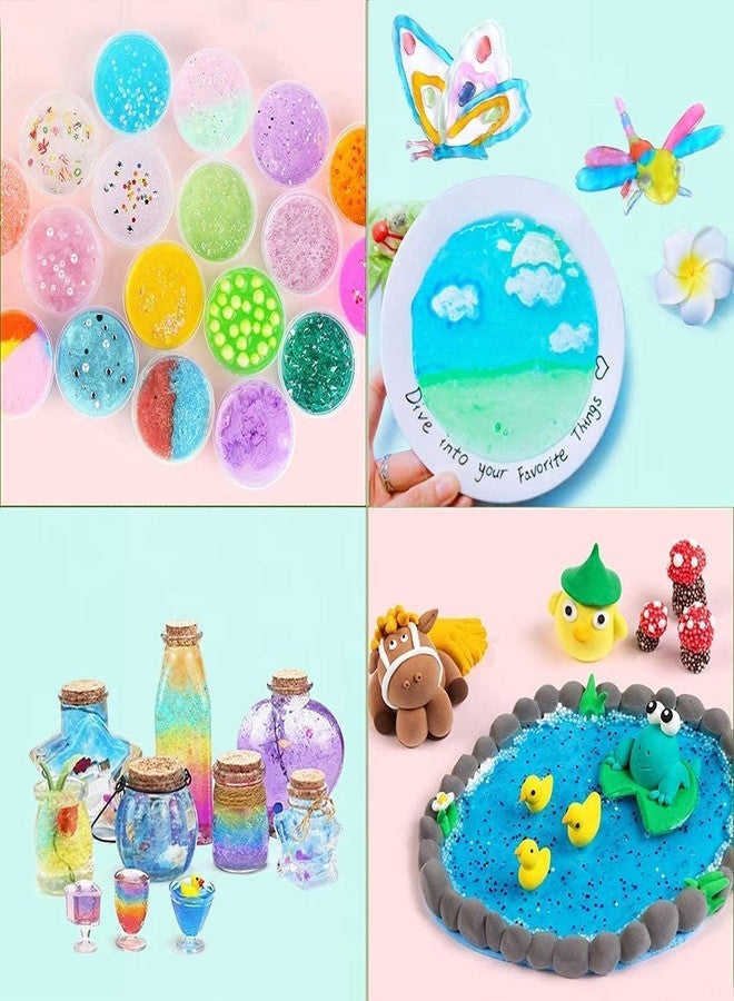 Promote Trader 30 Pieces Crystal Clay Soft Slime Transparent Magic Mud for Art and Craft Materials and Activities with Clay Modelling Tools for Boys Girls and Kids - Image 4