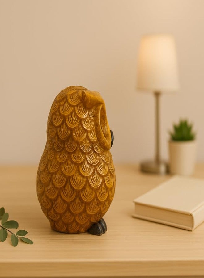 INARA Creation Owl Statue for Good Luck, Home Decor & Gift (Golden & Black) - Image 3